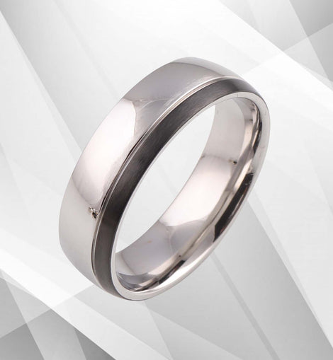 Contemporary Men’s Anniversary Engagement Wedding Ring 18Ct White Gold