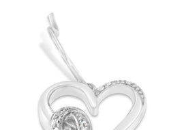 Sterling Silver 1/10ct TDW Round Cut Diamond Heart