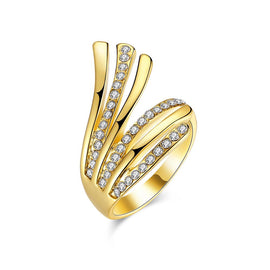 18K Gold Plated Griselda Design Ring made with  Crystals