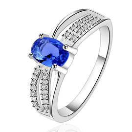 Dark Blue  Elements Princess Cut Pav'e Princess Cut Ring