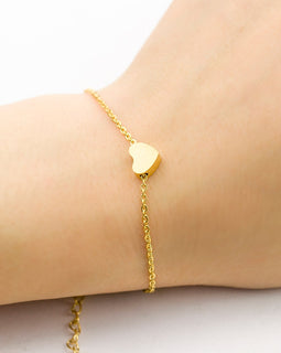 Stainless Steel Small Love Heart Pendant Bracelets