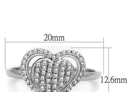 TS192 Rhodium 925 Sterling Silver Ring with AAA