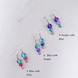 Handmade Colorful Glass Earrings Colorful Boho Earrings Whimsical