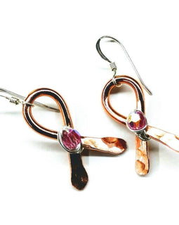 Breast Cancer Awareness Crystal Copper Ribbon