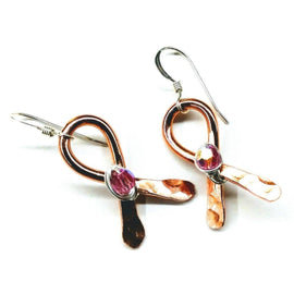 Breast Cancer Awareness Crystal Copper Ribbon