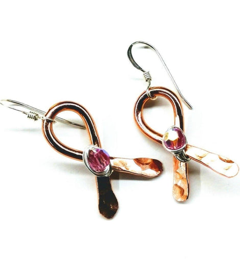 Breast Cancer Awareness Crystal Copper Ribbon