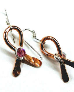 Breast Cancer Awareness Crystal Copper Ribbon