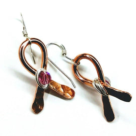 Breast Cancer Awareness Crystal Copper Ribbon